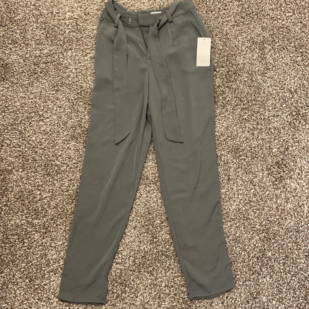 Green straight leg flow pants Tobi